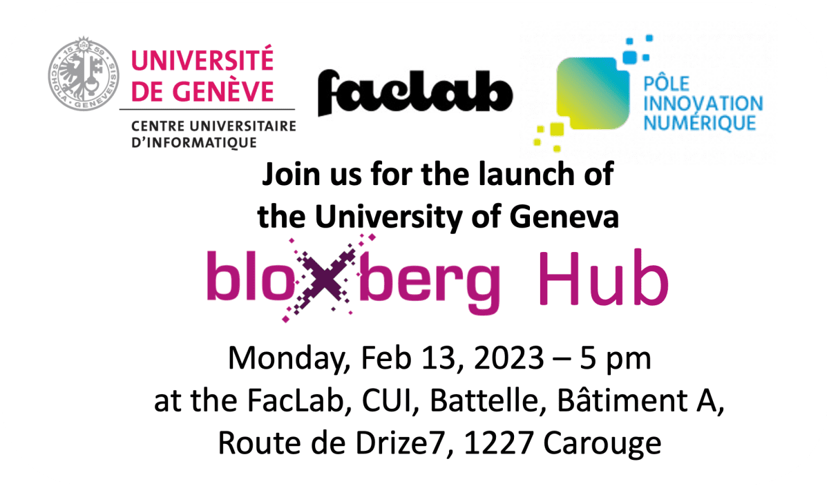 First bloxberg Hub for the Academic Blockchain @ University of Geneva