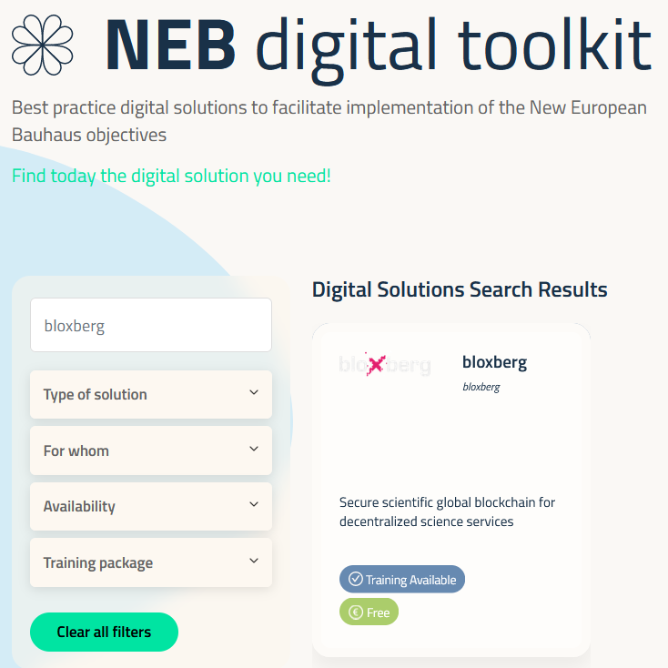 bloxberg is now part of the NEB Digital Toolkit